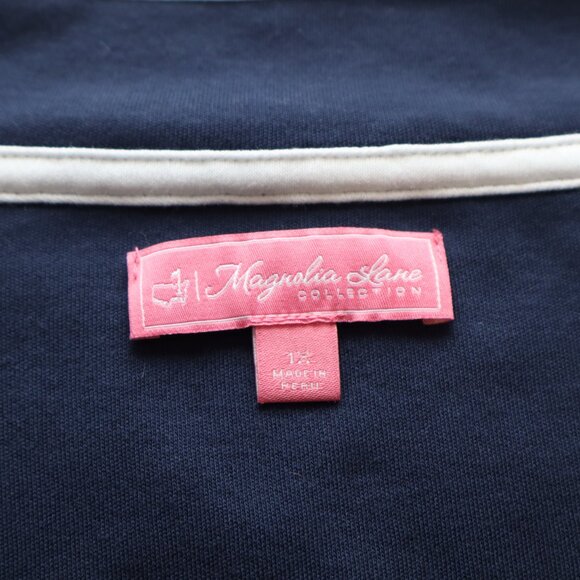 Magnolia Lane Womens Masters Augusta Full Zip Jacket Pima Cotton Navy Blue Sz 1X - Picture 3 of 8